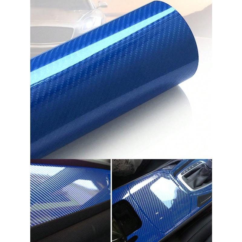 

1 шт. 10x152см 7D Виниловая пленка под карбоновое волокно Наклейка на автомобиль Глянцевая Наклейка для оклейки салона автомобиля Наклейки на двери автомобиля для дома Защитите Ваш Более Крутой DIY Наклейка Blue