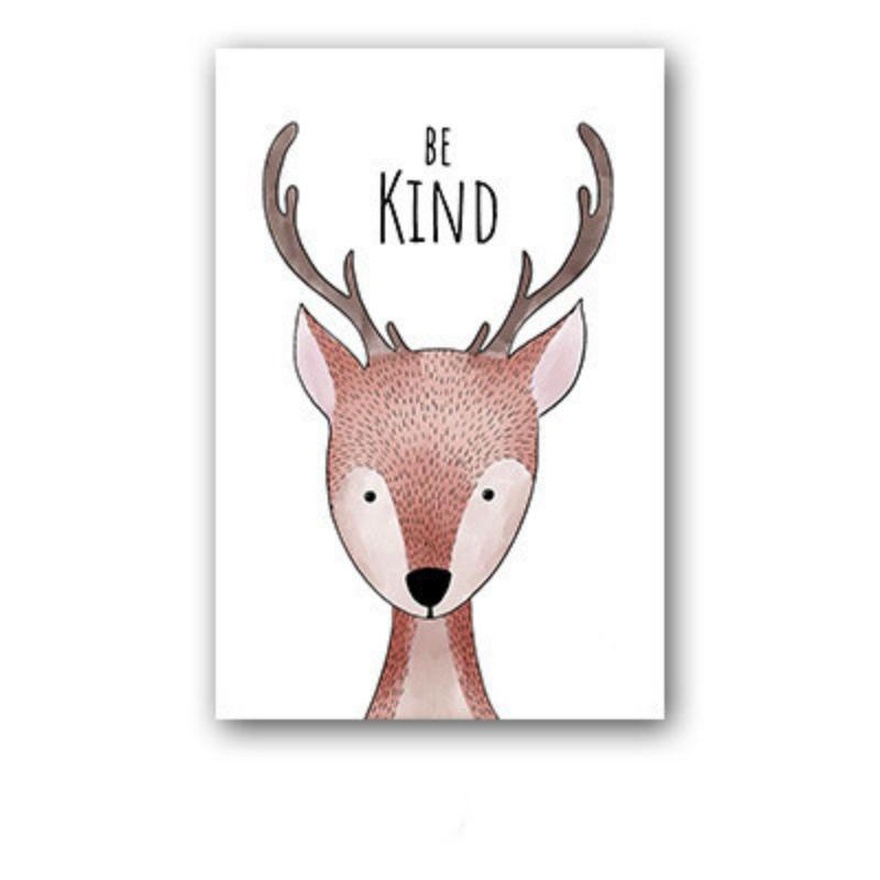 Cute Cartoon Animal  Picture Be Brave Be Strong Children's Room Kindergarten  Canvas Painting Wall Art Kids Nursery Decorative