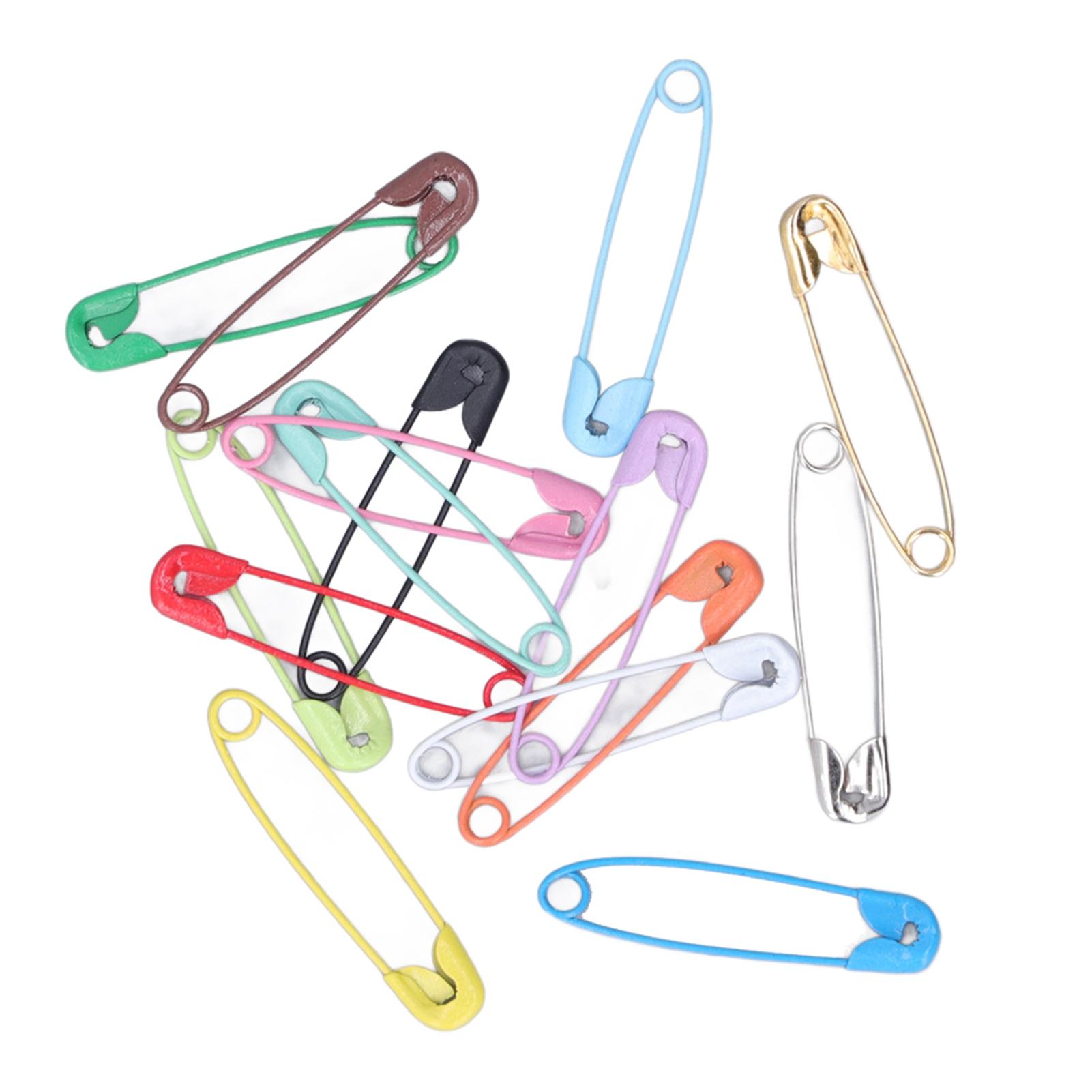 

Safety Pins DIY Making Reliable Locking Design Glossy Bright Small Compact Sewing Accessories for Art Project15 Colors