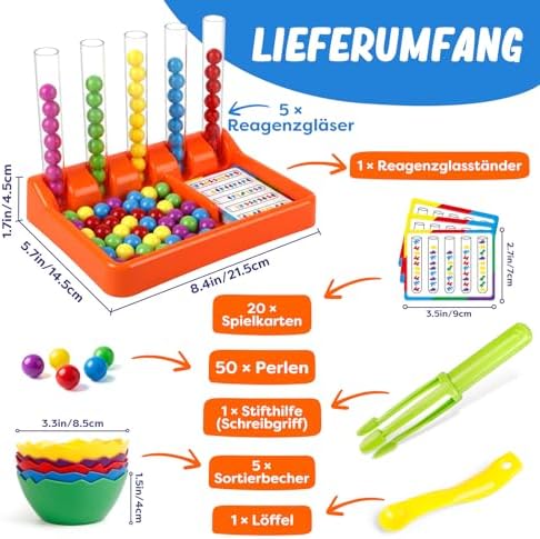 Färglära Montessori-leksaker för barn 3-5 år, Färgsortering & Räkning Matematikmaterial, Finmotorik Utbildande Lärande Aktiviteter