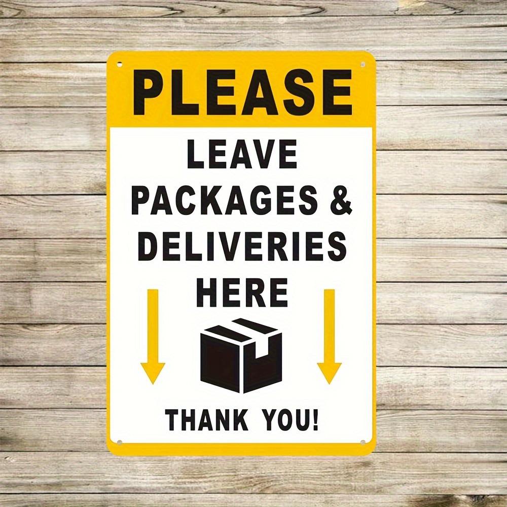 Vintage Please Leave Packages Iron Sign Xcm D Flat Durable Wall Decor for Indoor Outdoor Garage