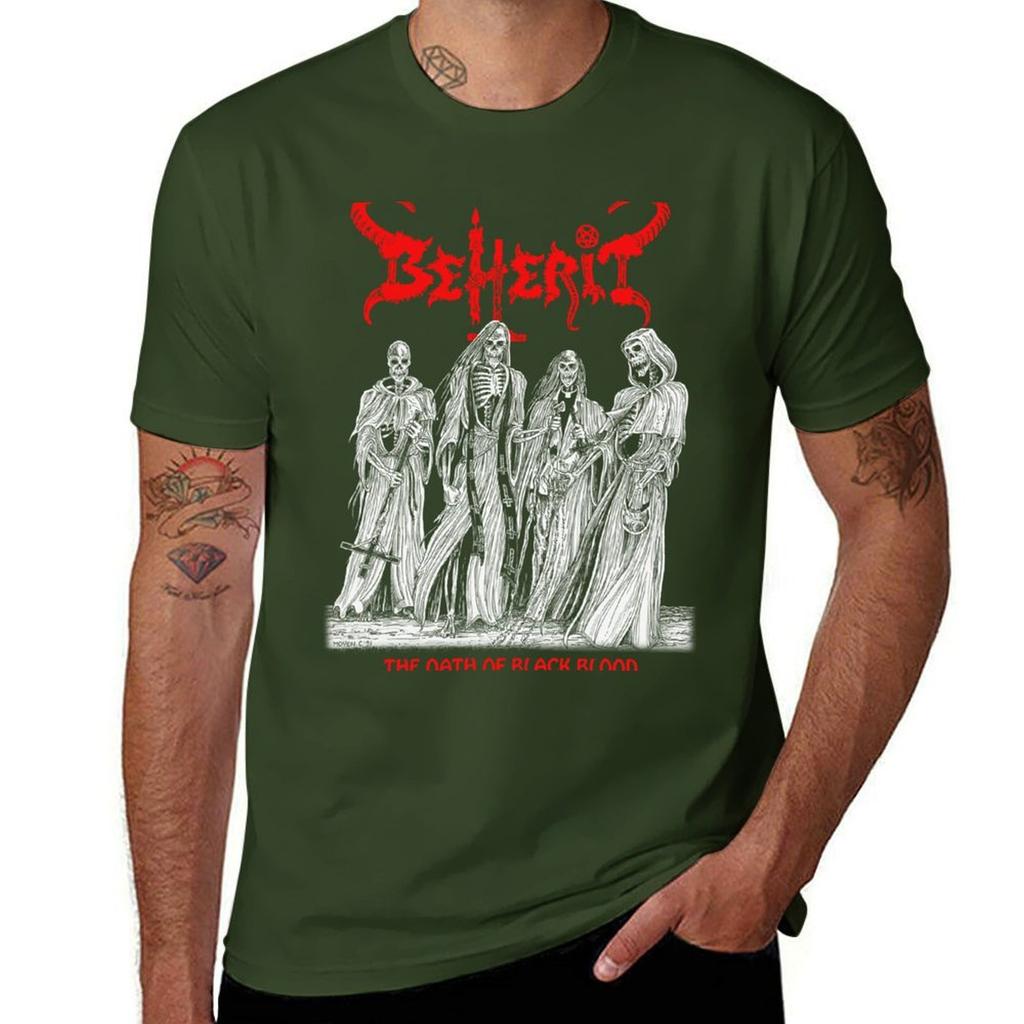 Beherit Oath Blood Black Metal Tshirt Anime Vintage Clothes Quickdrying T Shirts Men