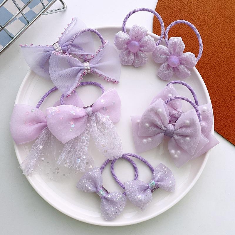 

Милая сетчатая резинка-скранчи с бантом и цветком для детей и девочек, эластичная резинка для волос с бантом, аксессуары, резинка для волос, головной убор about 4 cm