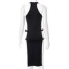 Gothic Goth Dark Cosplay High Waist Split Side Sexy Sleeveless Dress Slim Women Summer Night Clubwear