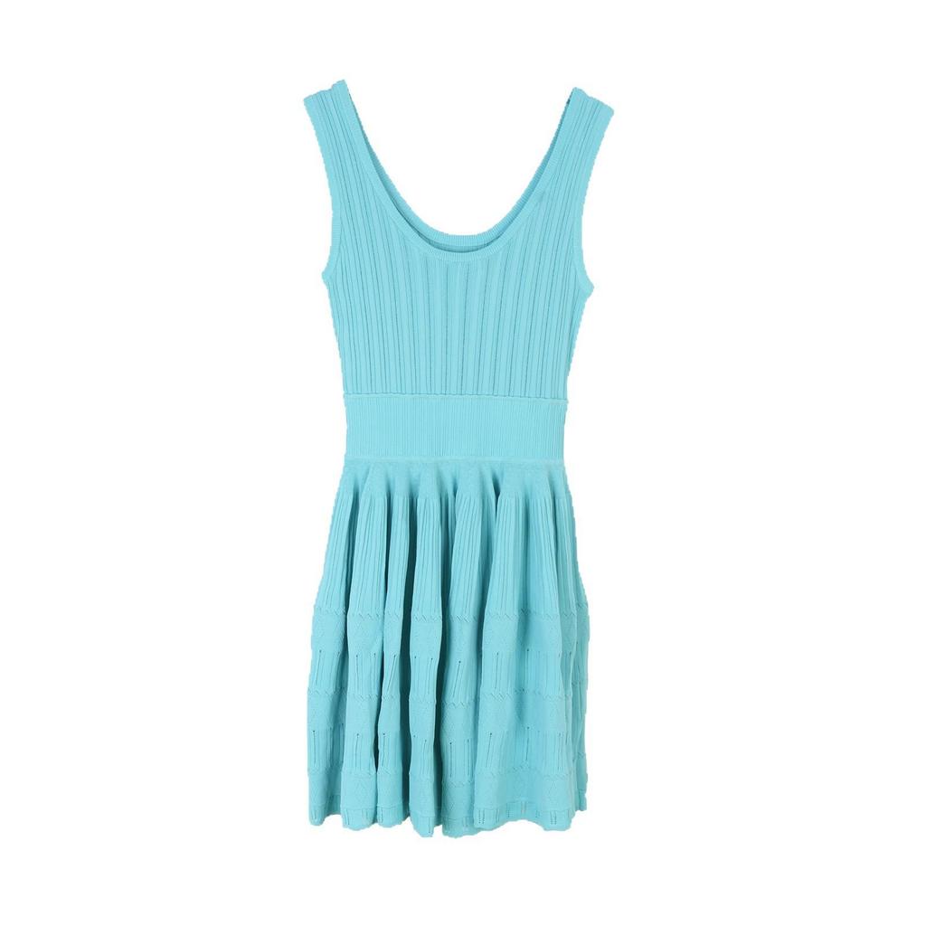 2025 Sommer Sexy Taillenbetontes Ärmelloses Spaghetti-Träger Strickkleid für Damen