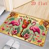 Newest Tropical Flamingo Welcome Home Doormat, Palm Leaf Floral Entrance Rug for Front Door Outdoor Porch Decor
