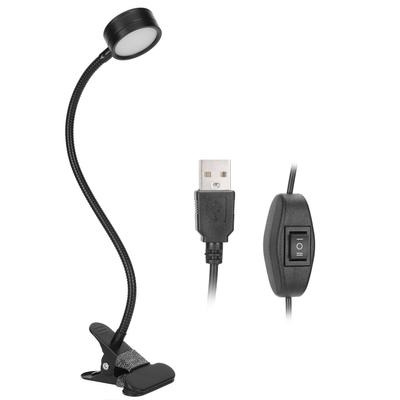 Lámpara de Escritorio USB Ángulo Ajustable 360 grados Clip On Luz de Lectura de Cuello de Cisne para Oficina Dormitorio