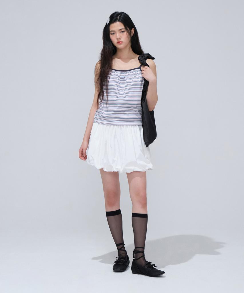 Covernat Woman Balloon Mini Skirt White