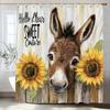 Lovely Farm Donkey Sunflower Shower Curtain Printed Fabric Bathroom Decorative Shower Curtain Home Curtain With Hooks