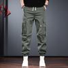 Black Overalls Men's Spring and Autumn Loose Tied Harlan Pants New Fashion Drawstring French Casual Pants Tide