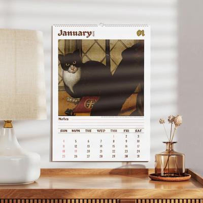 Weird Cats In Renaissance 2026 Wall Calendar 12 Medieval Cat Art Paintings Monthly Calendar for Home Office Funny Gift for Cat Lovers