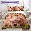 Cute Animals Pattern Bedding Uilt Set Uilt Cover Pillowcase Home Decoration Birthday Gift (1 * Duvet Cover + 2 * Pillowcase Without Core)
