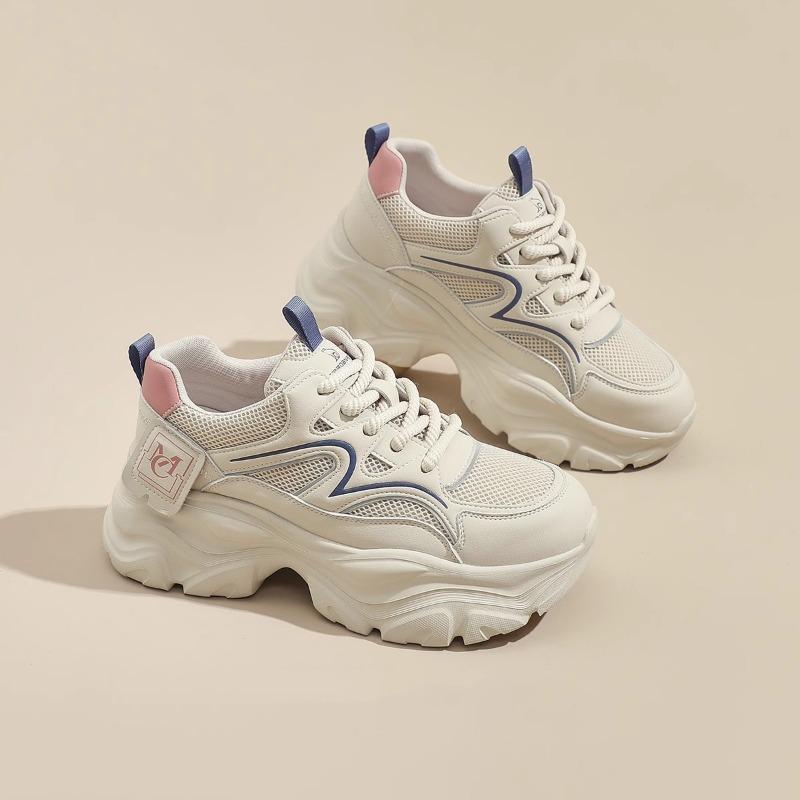 Dad Shoes Women's New Summer and Autumn Mesh Breathable Thick-soled Lightweight Soft-soled Sneakers Children