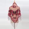 Floral Triangle Shawl Hollow Tassel Wrap New Lace Scarf  Everyday Outfits