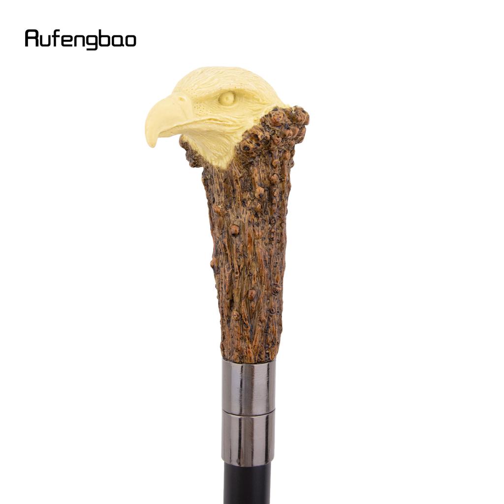 Yellow Resin Eagle Head Tree Root Walking Cane Fashion Decorative Steel Stick Gentleman Elegant Cosplay Cane Knob Crosier 94cm