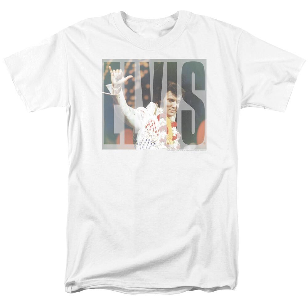 26 Elvis Presley Aloha Knockout T Shirt Licensed Rock N Roll Music Band Tee White Unisex T-Shirt L