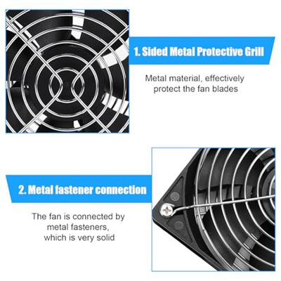 120mm Lüfter Bürstenlos Einstellbar 220V Computergehäuselüfter PBT Flammhemmendes Material Metallgitter Sicherungsschutz 2700 U/min für PC-Kühlung