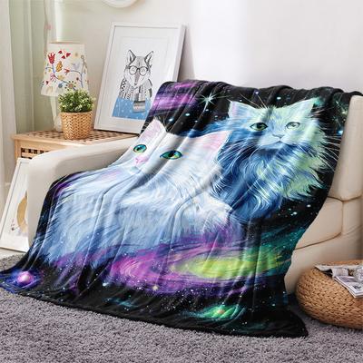 Cat Print Flannel Blanket, High Quality Comfortable for All Seasons, Home Decor, Warmth and Comfort, Perfect for Christmas Gifts