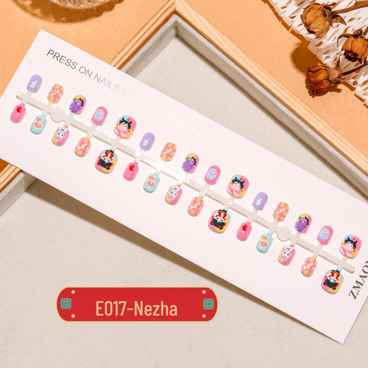 

E017 Набор детского нейл-арта «Мультфильм Нечжа» - 30 милых, носибельных, съемных полосок, 3 модных стиля