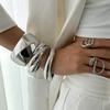 Fashion Metal Glossy Wide Bracelet Bracelet Personalized Geometric Thread Spring Bracelet
