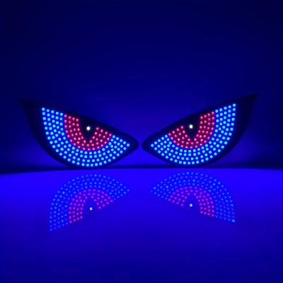 Car Rear Window LED Devil Eyes Light USB Powered with 11 Modes and Adhesive Mount