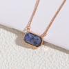Handmade Semi Stone Choker Natural Stone Square Pendant Fashion Raw Gemstone Necklace  Yoga
