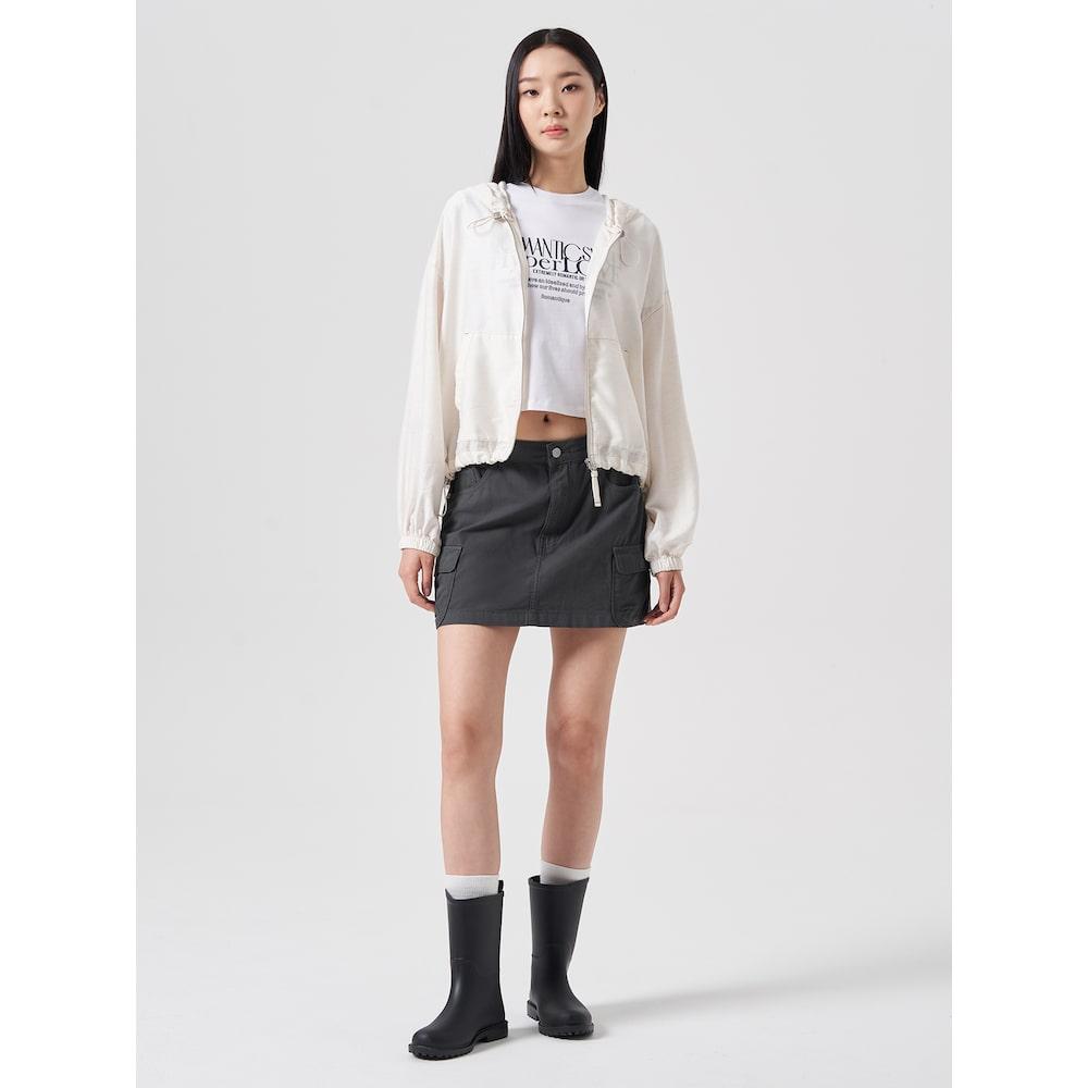 8SECONDS Garment Dyed Cargo Mini Skirt Ash