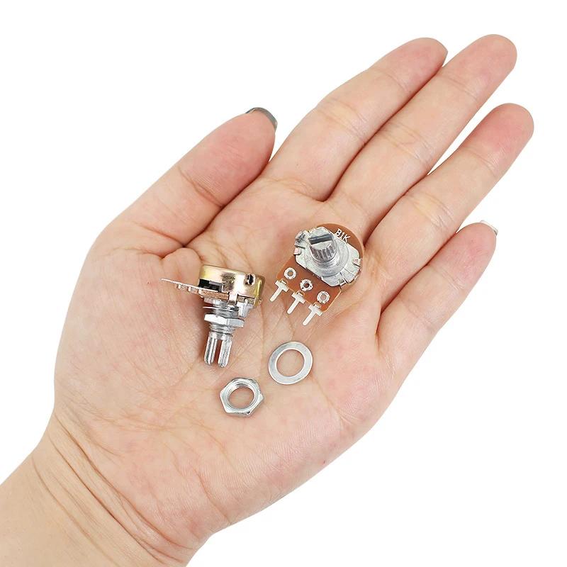 

10PCS Potentiometer Resistance WH148 1K 2K 5K 10K 20K 50K 100K 500K 1M Ohm Linear Taper Rotary Potentiometers Resistor 15mm 3Pin 5K Ohm