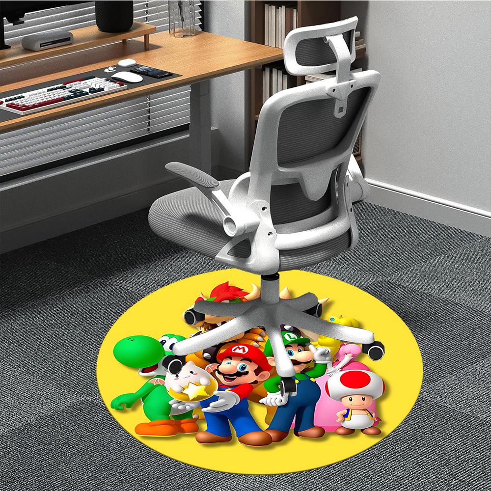 

1PC Mario Bros Office Round Rug, Non-slip, Soft and Durable Office Rug for Interior Decoration, Perfect for Office, Beautiful Decoration 80cm