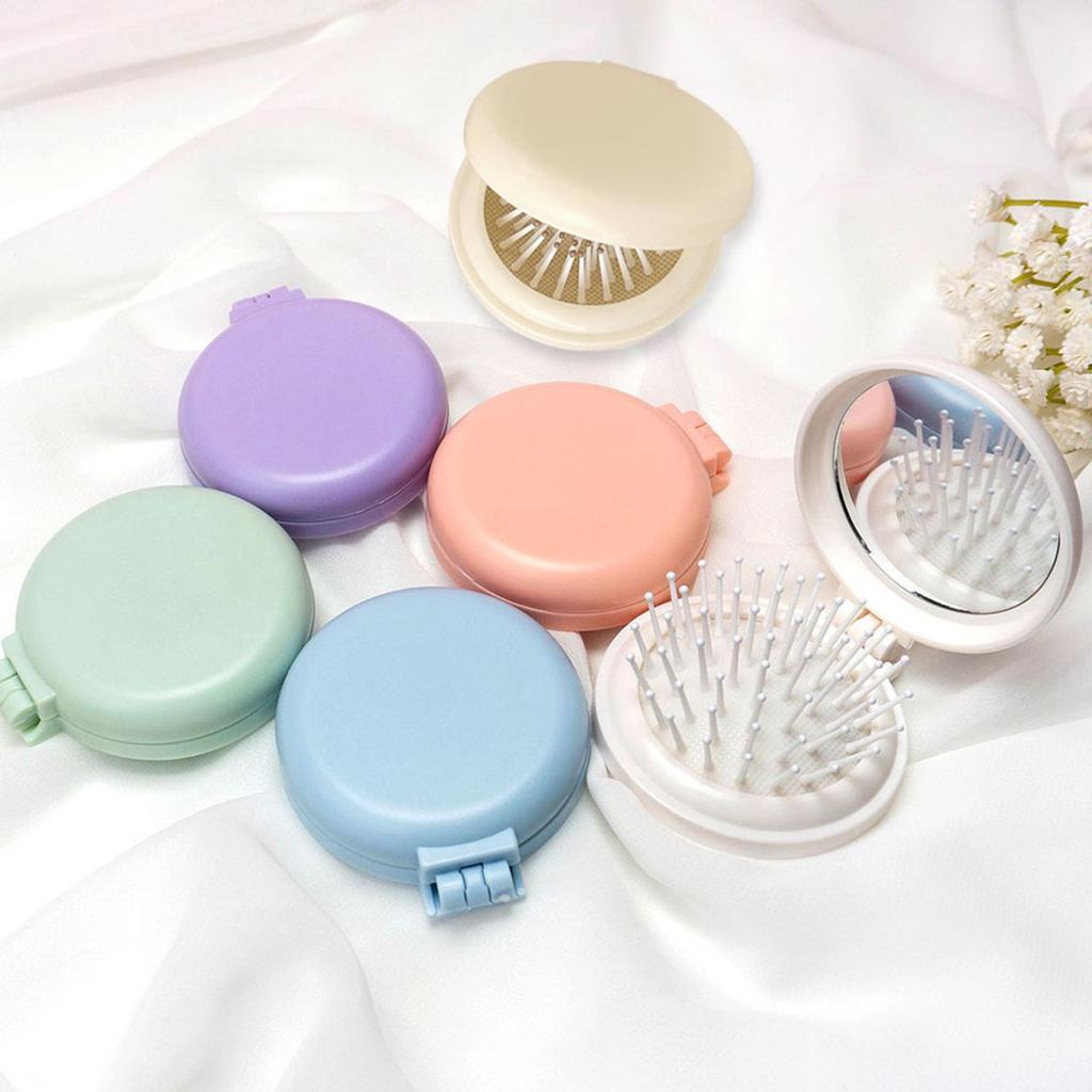 Macaron Mini Brush Hand Mirror