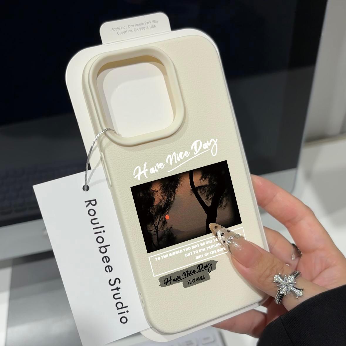 

Новий Чохол Для Apple iPhone 16/15/14 Pro Max/13/12, Ударостійкий, Візерунок Лічі, Силіконовий зі Шкіряною Текстурою, Персоналізований Для Чоловіків For iPhone 11 Pro Max