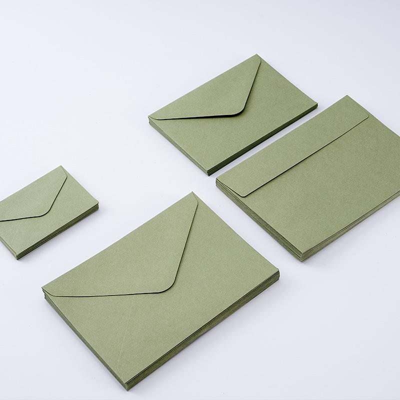 Busta Invito Cartolina di Auguri A7 Addensata Verde Oliva Avocado, Stile Europeo di Alta Gamma, Autoadesiva.