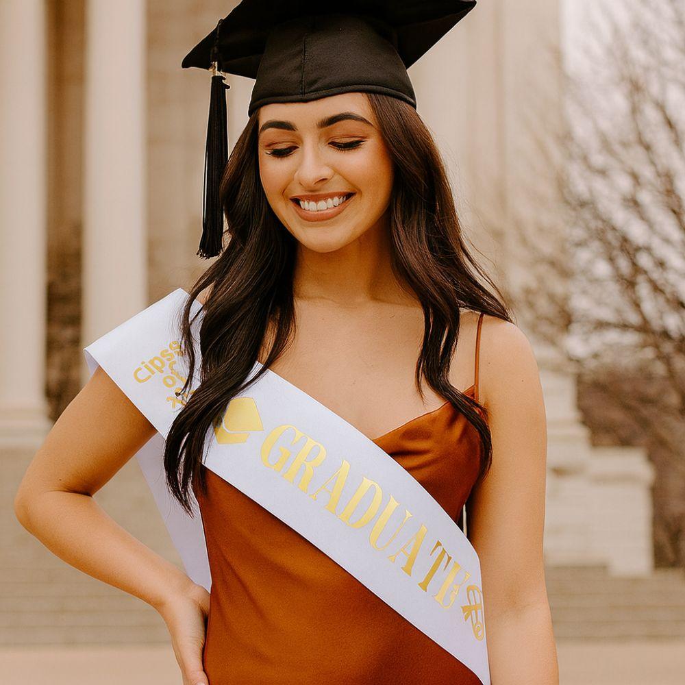 Glitter 2026 Graduation Sash Class of 2026 Congratulations Straps Etiquette Belt School Graduation