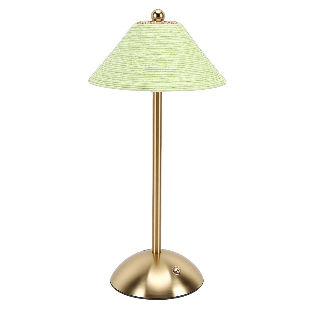 Table Lamp 3 Colors Cordless Handwoven Paper Rope Lampshade Bedside Table Lamp for Bedroom