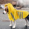 Sommer Hunderegenmantel Wasserdichte Haustierumhang Reflektierstreifen Mit Kapuze Welpenponcho Regenmäntel Leine RegenTage Spaziergang Haustierkleidung