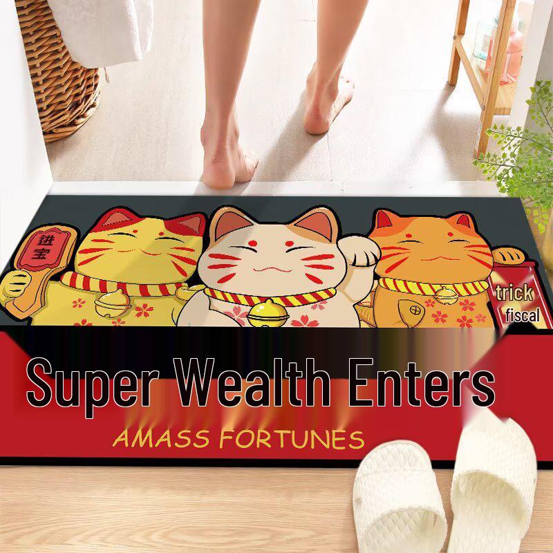 Cross Cartoon Anti-slip Water Absorbent Quick Dry Floor Mat for Bathroom & Entrance