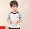 LUSON Boys' Long Sleeve Color-block Cotton T-shirt