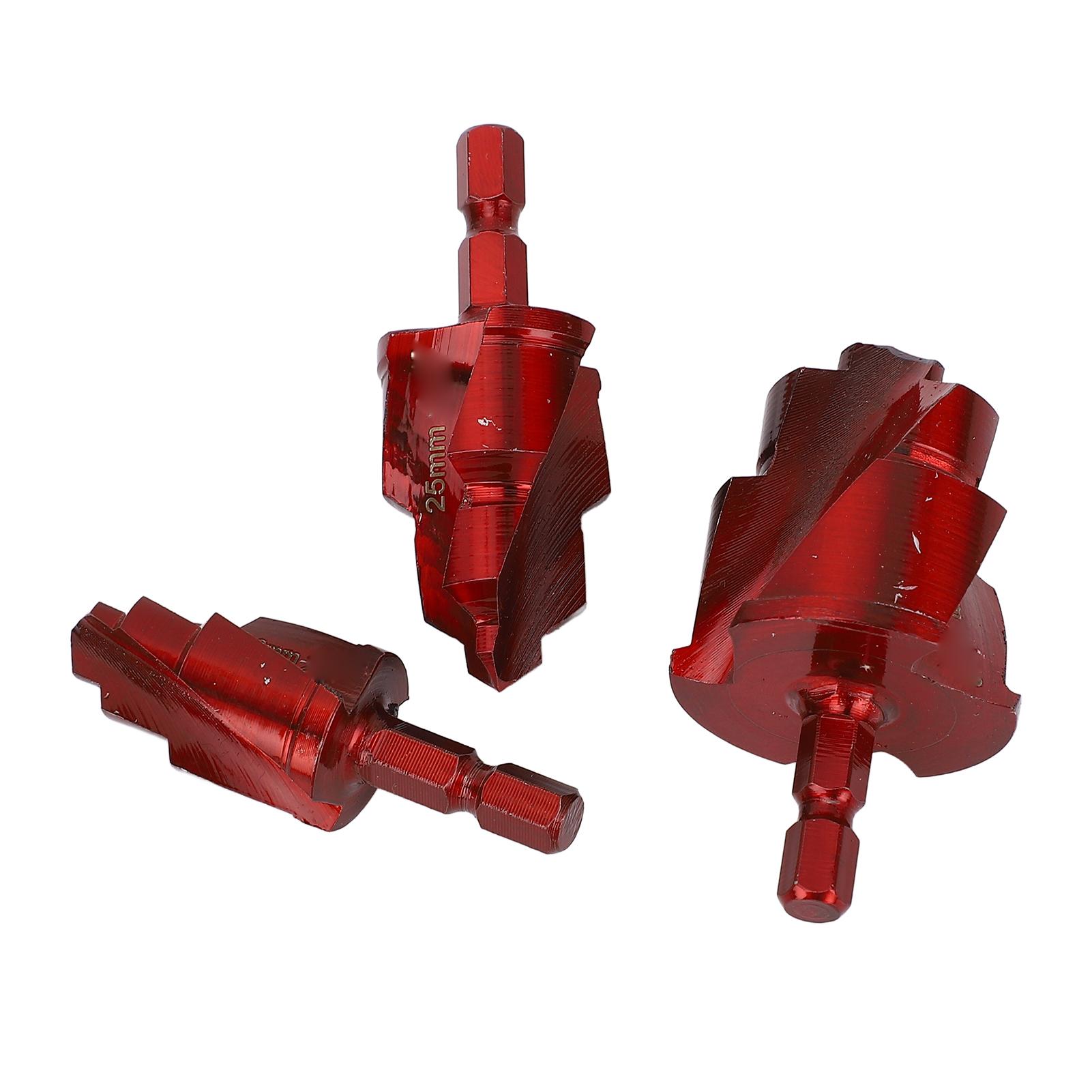 

3 шт. ступенчатые сверла для подъема PPR, шестигранный хвостовик 1/4 дюйма, 15-19 мм, 18-24 мм, 24-31 мм, ступенчатые для подъема