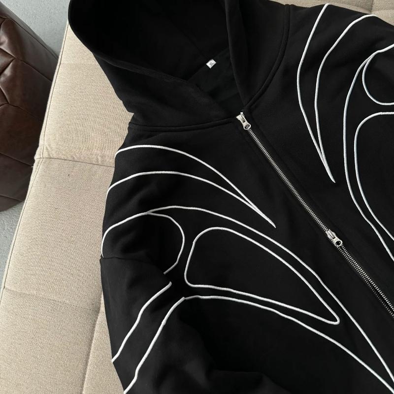 European and American Y2K Street Personalized Print Men's and Women's Fashionable Loose Hoodie