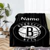Custom Name Brooklyn Nets Theme Printed Blanket - Perfect for Couch, Bed, Travel & Outdoor Use | Machine Washable, Cozy & Durable.