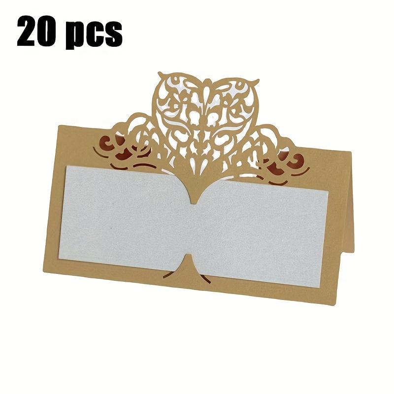 1set/20pcs Lace Wedding Place Cards, Personalised Table Name Reception Decoration Lace Pattern Wedding Favours, Party Cards, Cutout Wedding Seat Cards
