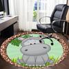 1pc Hippo Print Chair Carpet for Office, Non-slip, Soft and Durable Office Rug for  Decoration, Perfect for Office yy251229198