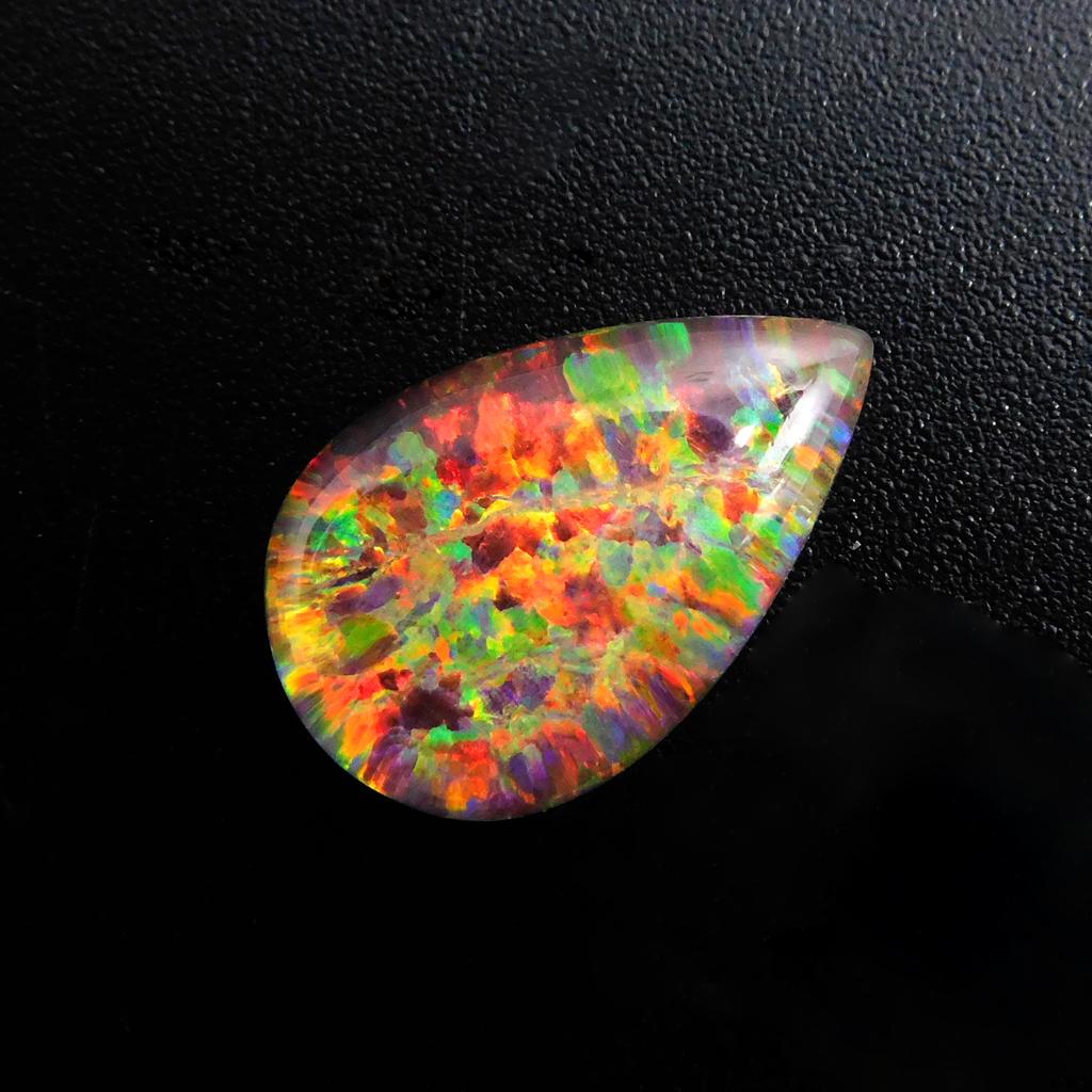 CERTIFIED Natural Boulder Opal 6.60 Carat Pear Cut Multi Color Loose Gemstone P-4254-R