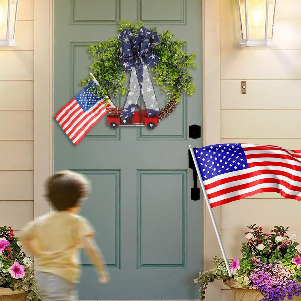 Independence Day Wreath Decorations Family Festival Decoration Props Shopping Mall Window Decoration Wreath
