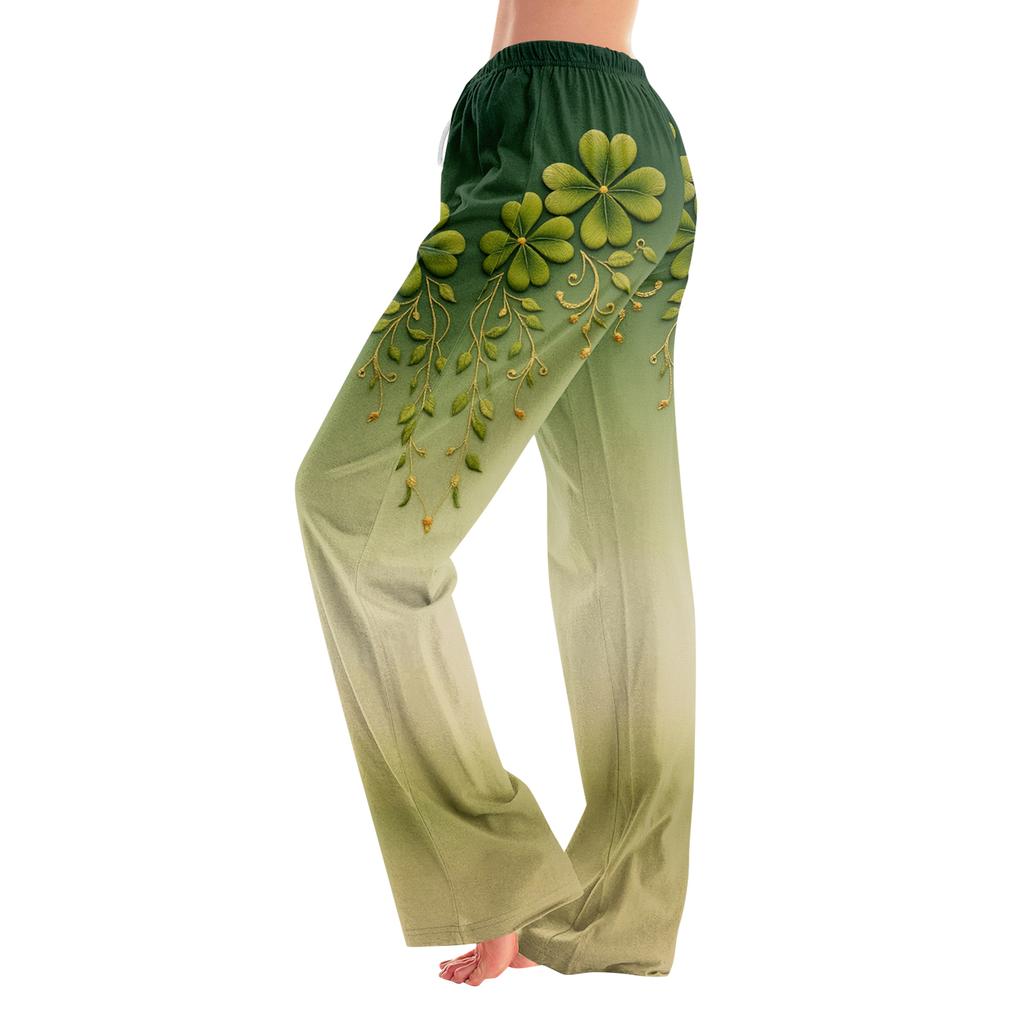 Pajama Pants Sleepwear Casual Drawstring Elastic Waist Pants Comfy Straight Yoga Loose Trousers