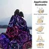 1pc Rose Printing Lightweight Flannel Blanket, Comfortable and Warm Blanket, for Camping Sofa Bed and Couch Office, Gift