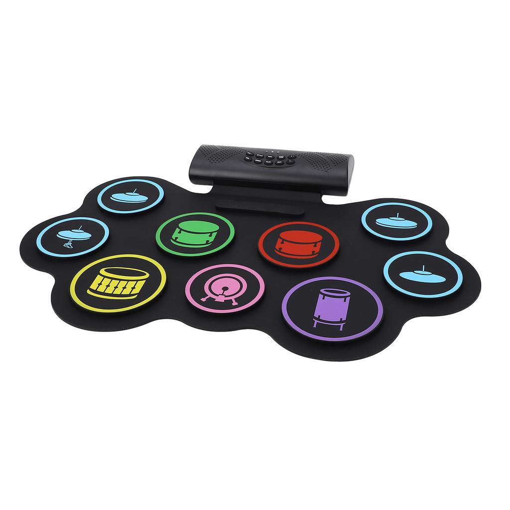 9 Pads Electronic Drum Set Educational Rechargeable Built in Speaker Headphone Bluetooth USB MIDI Ro