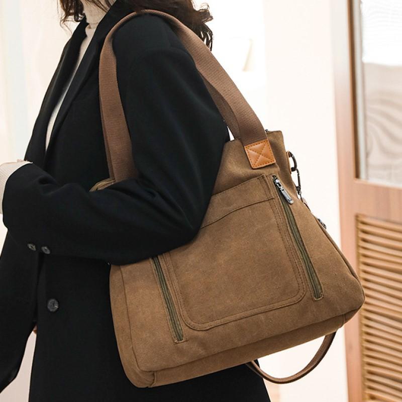 Geanta de dama de capacitate mare Geanta ocazionala din panza Geanta tote simpla si la moda