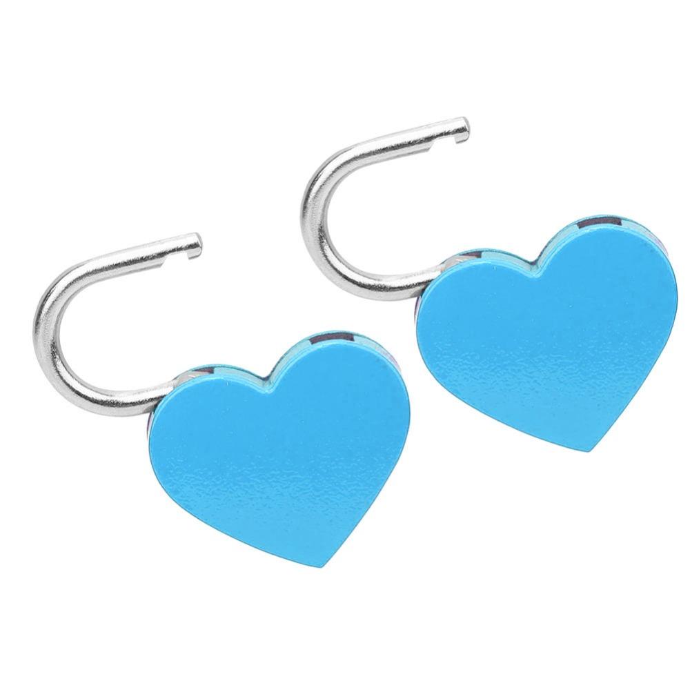 2pcs 2 Sets Heart Shaped Padlock 30x39mm Size Love Lock Padlock For Romantic Occasions
