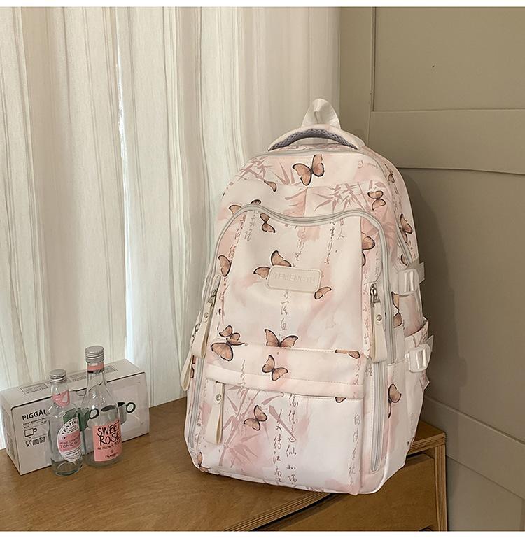 Schoolbag new high-value national tide ancient style fresh and sweet backpack junior high school students lightweight spring outing travel